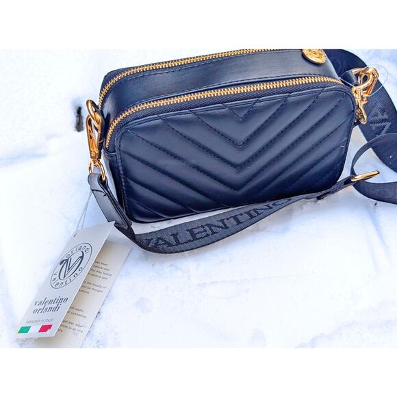 New Valentino Orlandi Quilted Leather Camera Bag | NWT | MSRP $260 - Picture 14 of 14